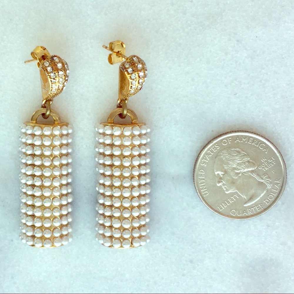 💛Lulu Frost Pearl Pave Half Cylinder Earrings💛